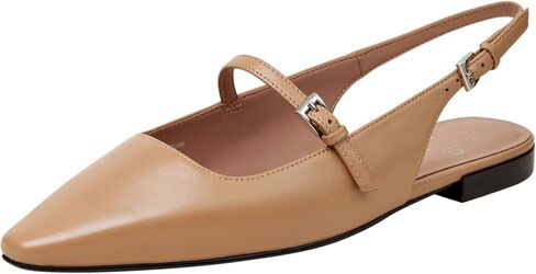 Linea Paolo - Celeste - Womens Leather Or Patent Slingback Flats in Saudi Arabia