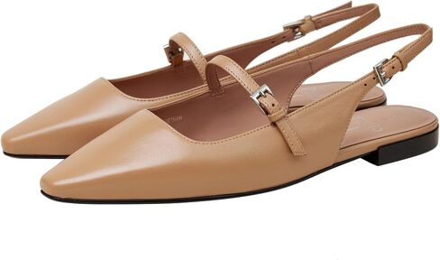 Linea Paolo - Celeste - Womens Leather Or Patent Slingback Flats in Saudi Arabia