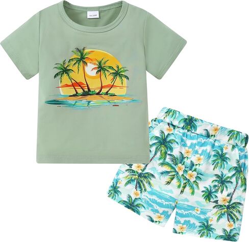 YUEMION Toddler Baby Boy Summer Outfit 1-5T Baby Boy Clothes Short Sleeve T-Shirts Top + Shorts 2Pcs Boy Clothing Casual Set in Saudi Arabia