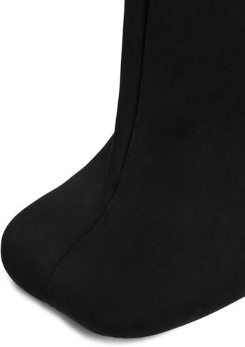 Women's Knee High Suede Boots for Women Wide Calf Square Toe Stiletto Heels Tall Boots Pull On High Heel Long Booties in Saudi Arabia