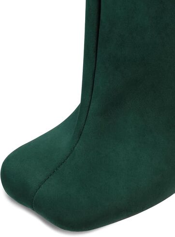 Women's Knee High Suede Boots for Women Wide Calf Square Toe Stiletto Heels Tall Boots Pull On High Heel Long Booties in Saudi Arabia