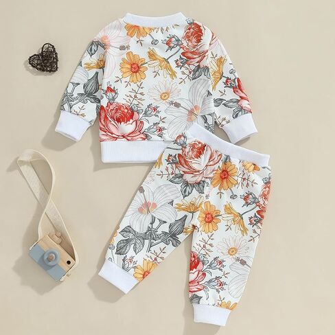 Mubineo Toddler Baby Girl Clothes Cute Long Sleeve Sweatshirt Sweatpant Outfits Fall Winter Tops Pant Outfit Sweatsuit in Saudi Arabia
