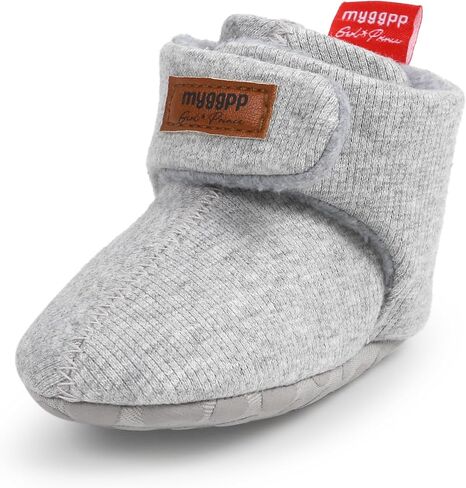 FAMI Unisex Newborn Baby Cotton Booties Non-Slip Sole for Toddler Boys Girls Infant Winter Warm Fleece Cozy Socks Shoes in Saudi Arabia