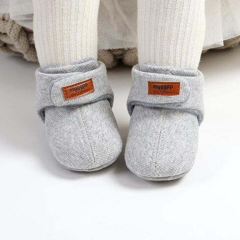 FAMI Unisex Newborn Baby Cotton Booties Non-Slip Sole for Toddler Boys Girls Infant Winter Warm Fleece Cozy Socks Shoes in Saudi Arabia