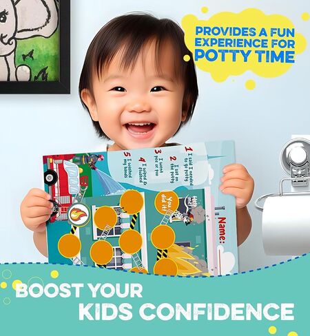 Generic Firefighter Potty Training Chart for Toddlers Boys, Potty Sticker Chart with 240 Stickers, Cartoon Style, Rectangular Sheet, Red, Yellow in Saudi Arabia
