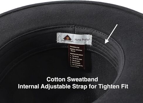 Home Prefer Mens Wool Fedora Hat with Band Classic Wide Brim Fedora Hat for Men Women Panama Dress Hat in Kuwait