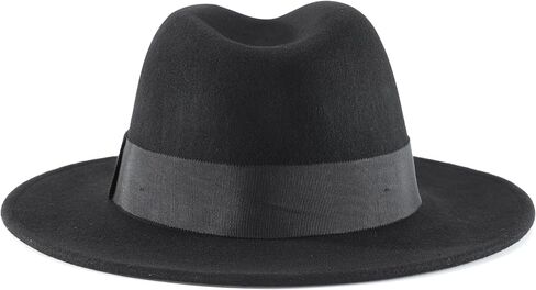 Home Prefer Mens Wool Fedora Hat with Band Classic Wide Brim Fedora Hat for Men Women Panama Dress Hat in Kuwait