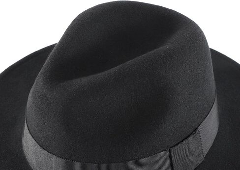 Home Prefer Mens Wool Fedora Hat with Band Classic Wide Brim Fedora Hat for Men Women Panama Dress Hat in Kuwait