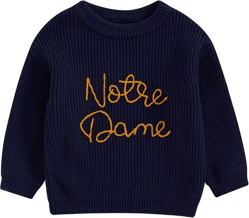 Toddler Baby Boy Girl Football Outfit Notre Dame Sweatshirt Long Sleeve Knitted Pullover Fall Winter Clothes in Kuwait