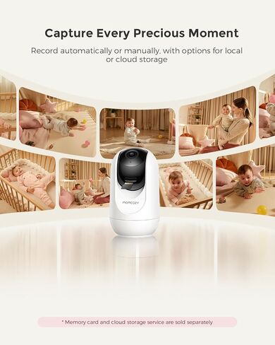 شاشة MomCozy WiFi Smart Baby مع الكاميرا والصوت ، شاشة 10 "1080 بكسل مع تسجيل الصور والفيديو ، والكشف عن الحركة والتبكي in Kuwait