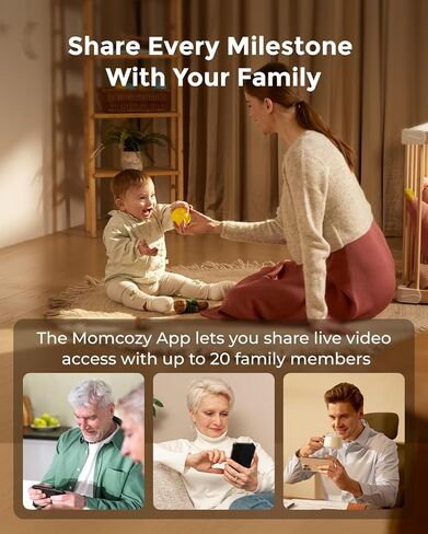 شاشة MomCozy WiFi Smart Baby مع الكاميرا والصوت ، شاشة 10 "1080 بكسل مع تسجيل الصور والفيديو ، والكشف عن الحركة والتبكي in Kuwait