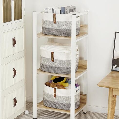 Storage Basket Woven Baskets for Organizing | Woven Rope Basket Bins Cube Shelf Closet Storage Baskets | 15×10×9" Cute Baby Basket for Nursery | 3 Pack (Gradient Yellow) in Saudi Arabia