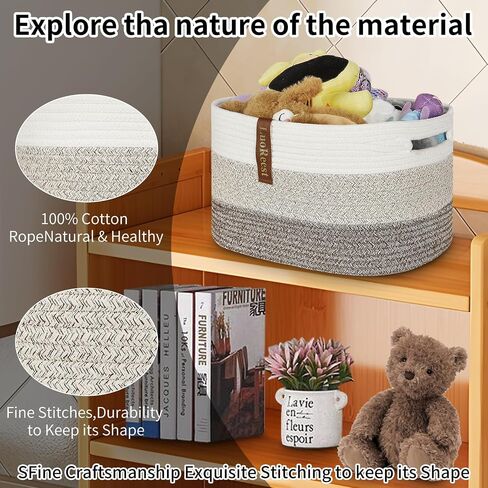 Storage Basket Woven Baskets for Organizing | Woven Rope Basket Bins Cube Shelf Closet Storage Baskets | 15×10×9" Cute Baby Basket for Nursery | 3 Pack (Gradient Yellow) in Saudi Arabia