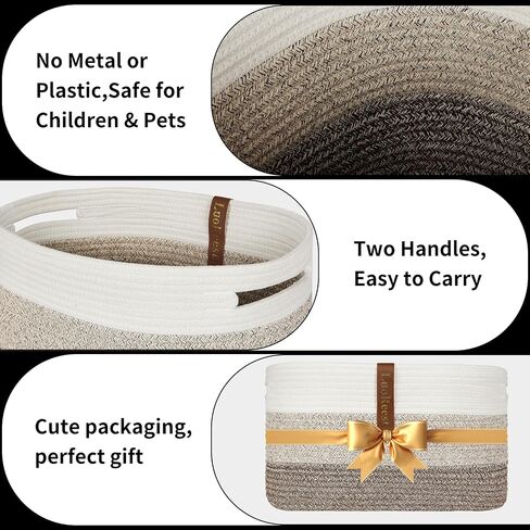 Storage Basket Woven Baskets for Organizing | Woven Rope Basket Bins Cube Shelf Closet Storage Baskets | 15×10×9" Cute Baby Basket for Nursery | 3 Pack (Gradient Yellow) in Saudi Arabia