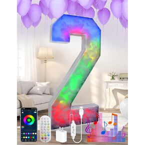 Colorful Marquee Number 3, 4 FT Large Mosaic Numbers Light Up with Multicolor Options and Diverse Flashing Patterns, Plastic Foam Board Set for Birthdays Weddings, Baby Anniversaries Party Décor