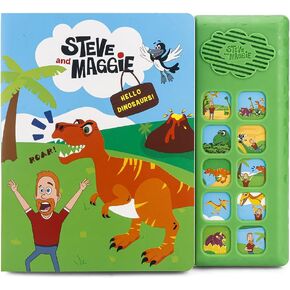 Steve and Maggie Sing-Alongs 10 Button Sound Book Dinosaur Toys Learning & Education Toys Interactive Baby Books for Toddlers 2-8 Gifts for Boys & Girls