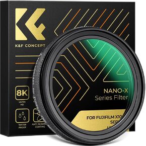 K&F Concept MC UV (Black Frame), Camera Lens Protection Filter for Fujifilm X100 Series -X100/X100F/X100S/X100T/X100V/X100VI, 28 Multi-Coatings Waterproof HD Optical Glass UV Filter