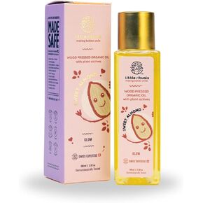 Little Rituals Sweet Almond (BADAM Oil) Baby Massage Oil and Hair Oil, Cold Pressed and Certified Organic with Swiss Plant Actives. Dermatologist Tested by Pediatrics, Mild & Gentle & Safe (100 ML)