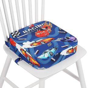 Toddler Booster Seat for Dining Table, Kids Booster Seat for Kitchen Chair with Non-Slip Bottom, Portable Detachable Washable Increasing Cushion with 2 Adjustable Straps (Unicorn)