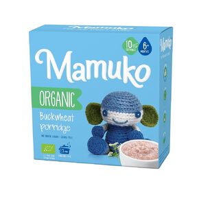 MAMUKO Baby Porridge - Buckwheat Porridge with GMO-Free - Organic Porridge for Healthy Growth & Development - Vegan Porridge Ideal for Babies 6-9 Months - (200g & 10 Servings)