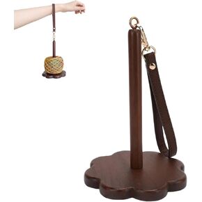 Wrist Yarn Holder, Portable Yarn Wooden Holder for Crocheting, Yarn Spinner, Yarn Ball Minder Stand with Leather Wristband, Knitting Accessories for Yarn Storage and Organizer for Knitting Lover (A)