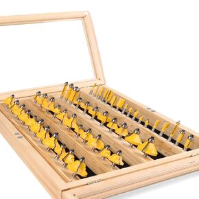 Router Bits Set 50 Pieces,1/4" Shank Tungsten Carbide Router Bits, Professional Router Bit Kit for DIY, Woodworking Project…