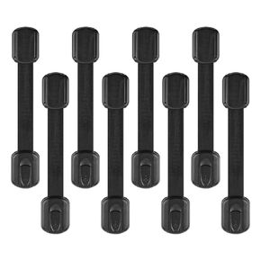 8 Packs Child Safety Strap Locks, Multi-Purpose No Drill Baby Proofing Cabinet Latches Adjustable Baby Locks for Drawers, Toilet Seats, Fridge & Kitchen Easy to Install Baby Safety Products