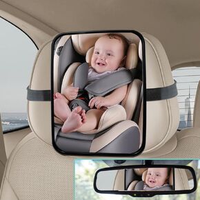 Baby Car Mirror,Most Stable Car Mirror for Baby,Shatterproof Baby Mirror for Car Premium Matte Finish–Clear Wide Angle, Easy to Install, Crash Tested,Compatible with Most Cars & SUVs