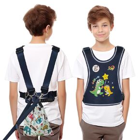 2025 New Safety Harness for Big Kids (6-12yrs) with Autism Special Needs ADHD/ASD, Teens Youth Vest Walking Harness with Grab Handle and Autism Awareness, Adjustable Tether Leash for Older Children