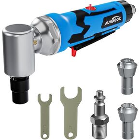 Autolock Air Die Grinder, With 1/4" And 1/8" Collets, Right Angle Die Grinder, 20,000 Rpm, Adjustable Speed, 2023 New Version Pneumatic Die Grinder
