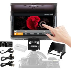 VILTROX DC-X2 2000Nit Camera Field Monitor Touchscreen 6 inch 4K HDMI Camera Monitor 1920x1080 IPS DSLR Monitor with Sunshade Hood/Battery 3D LUT 160° Super Wide View Angle Video Monitors High-Bright