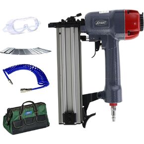18GA Pneumatic Brad Nailer,Accepts 5/8 to 2Inch Brad Nails & Crown 5/8 to 1-5/8 Inch Staple.2 in 1 Nail Gun with 1600 Nails and 1200 Staples (Include 6m Air tube & Portable Bag)