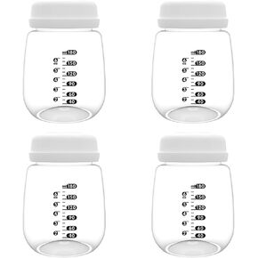2pcs Breast Pump Collection Bottles for Spectra S2 Spectra S1 Spectra 9 Plus Motif Luna Breast Pumps, 6.oz 180ml Reusable Wide Neck Bottles with Collar and Sealing Disc, Replace for Spectra Bottle