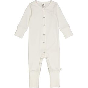 Müsli Organic Cotton Rib Bodysuit with Reversible Feet, Baby Sweater with Front Snap Closure, Warm Baby Bodysuit, Unisex Baby Clothes, Gentle for Baby's Skin (Balsam cream, Preemie)