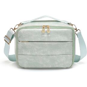 MOSISO Protective Puffy Small Carrying Camera Bag for Fujifilm Instax Mini SE/12/11/99/9/EVO/40/90/Link2/Liplay Camera, Universal Travel Padded Digital Camera Case Shoulder Bag, Antique Green
