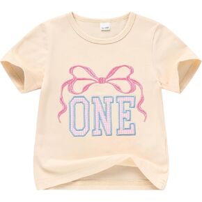 Baby Girl 1st Birthday Shirt,First Birthday Outfit Girl - One Year Old Short Sleeve Tee
