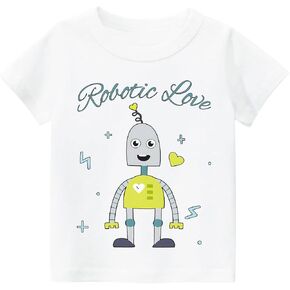 Tkria Boys Girls Valentine Day Shirts Short Sleeve Monster Truck Excavator Flamingos XOXO Love Heart Tops for Kids 2-10T