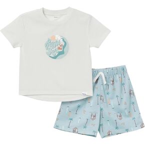 Gerber Baby Boys 'المكون من قطعتين من طراز Pajama Set Sleeve Top & Fleece Shorts in Kuwait