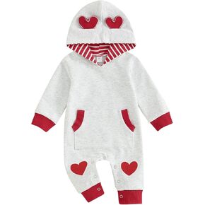 Newborn Baby Boy Easter Outfit Bunny Ear Hooded Long Sleeve Romper Jumpsuit Baby Girl Boy Spring Clothes in Kuwait