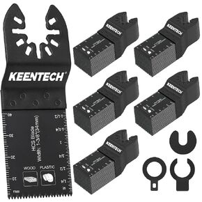KEENTECH Universal Oscillating Tool Blade 100 Pack for Wood, Plastic, Drywall, Plasterboard, Quick Release Multitool Blades with Fine Finish for Straight, Flush and Angled Cutting