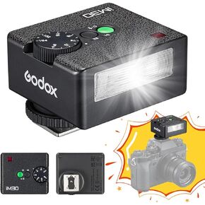 Godox IM30 Camera Flash,230 Full-Power Mini Manual Flash for Sony zv1/Sony zve10/Ricoh gr3/Canon/Nikon/Fuji/Olympus Camera
