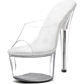 WUXIN H&P Women's 7 in Clear Platform Sandal Heels Sexy, 7 in Pole Dance High Heel Clear Platform, 17 cm Exotic Platform Pole Dancer Heels Shoes Stiletto