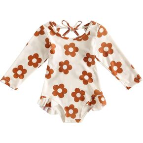 Toddler Newborn Baby Girl Swimsuit Floral One Piece Swimwear Kid Ruffle Bathing Suit