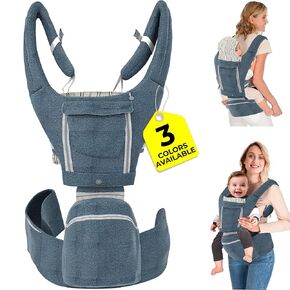 Baby Carrier with Hip Seat-Baby Carrier Newborn Baby Carrier - Newborn to Toddler Plus Size Baby Carrier Front Facing Baby Carrier Hip Carrier for Baby Ergonomic Baby Carrier Baby Body Carrier. Beige