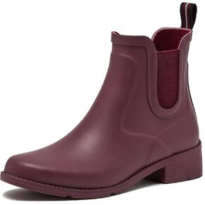 Lands' End Waterproof Rain Boots for Women, Comfortable Ankle Chelsea Boots Women, Burgundy or Black Womens Rain Boots Size 6 to 11