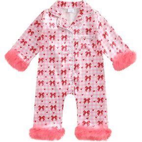Newborn Baby Girl Pajamas Long Sleeve Romper One Piece Jumpsuit Button Down Nightgown Infant Silk Pjs Baby Sleepwear