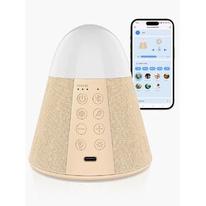 Vanzon Baby Sound Machine, Smart App Control White Noise Machine with 54 Soothing Sounds & 15 RGB Night Light Modes and Auto-Off Timer, Suitable for Adults & Kids Sleeping