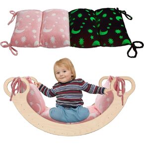 ROYALAY Cushion for Climbing Arch Rocker for Kids, Soft Seat Cushion Glow in The Dark, Toddler Play Cushions Floor Cushion Toddler Nap Mat, Climbing Arch, Rocker Pillow for Toddlers Arch Climber,Pink