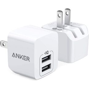 USB Charger, Anker 2-Pack Dual Port 12W Wall Charger Adapter, USB Charger Block with Foldable Plug, Charging Box Brick, Cube for iPhone 15 14 13 12 11 Pro Max, Galaxy S22 S21 Note 20, HTC, Moto, LG