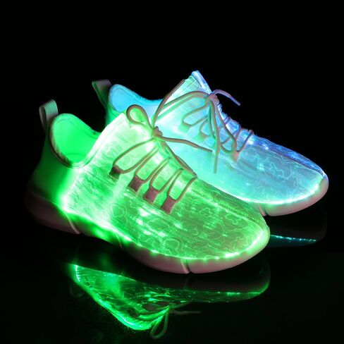 Shinmax LED Light Up Shoes for Women Men, USB Rechargeable Fiber Optic Glowing Sneakers, Luminous Flashing Shoes for Dancing, Festivals, Parties in Kuwait